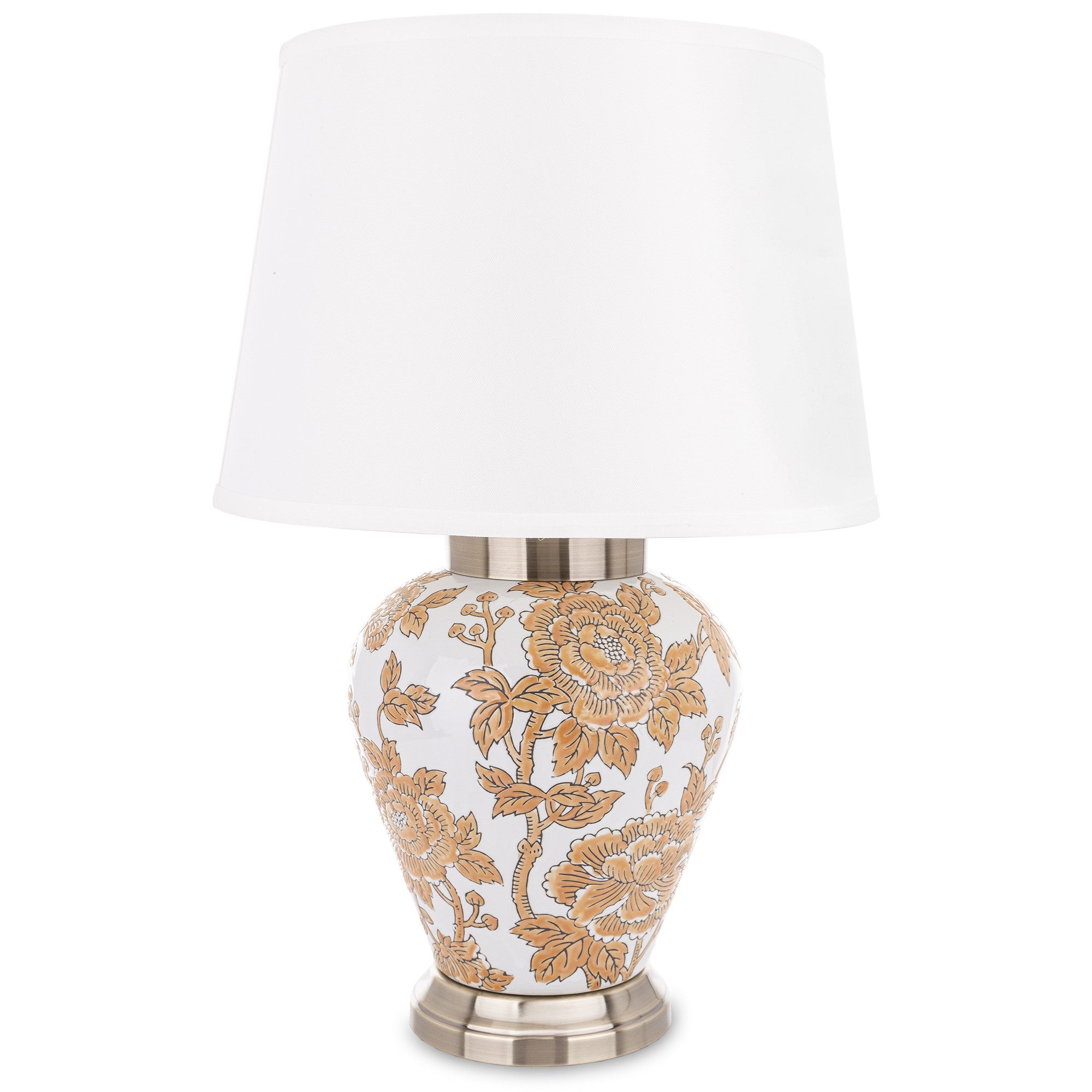 Šviestuvas su rudais gėlių motyvais