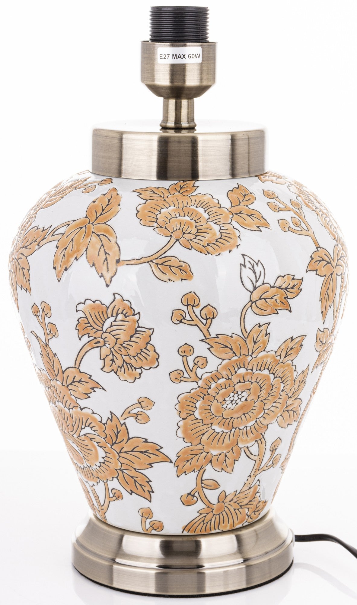 Šviestuvas su rudais gėlių motyvais