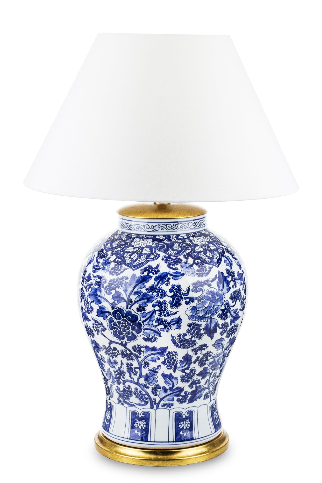 Šviestuvas su mėlynais gėlių motyvais