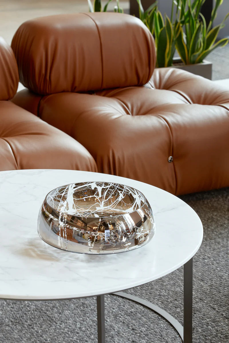 Stilingas sidabro spalvos margas dubuo