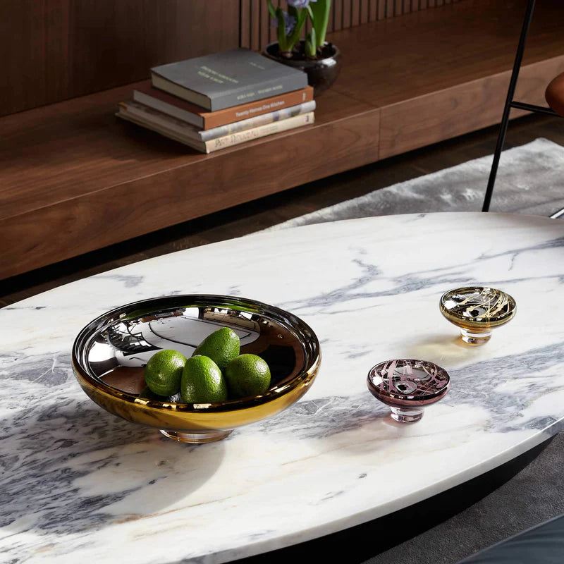 Dekoratyvinis gintaro spalvos dubuo