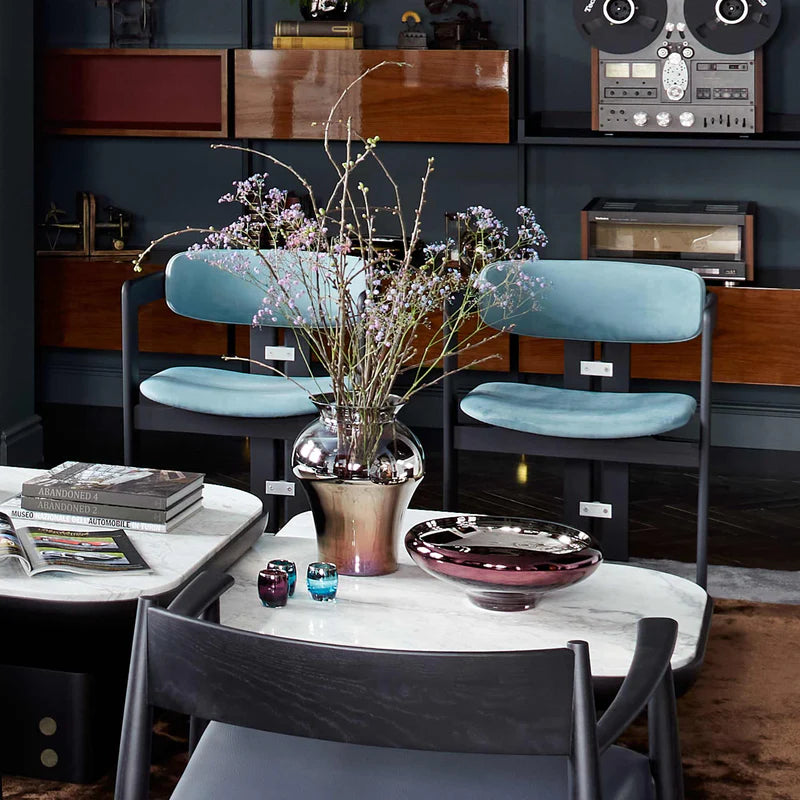 Prabangi sidabro spalvos vaza