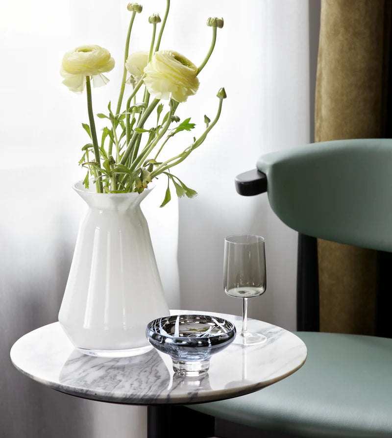 Apvalus mėlynos spalvos dubenėlis su raštais