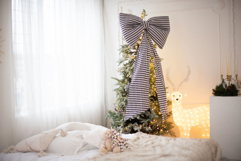 Prabangus kaspinas juoda-balta MAXI