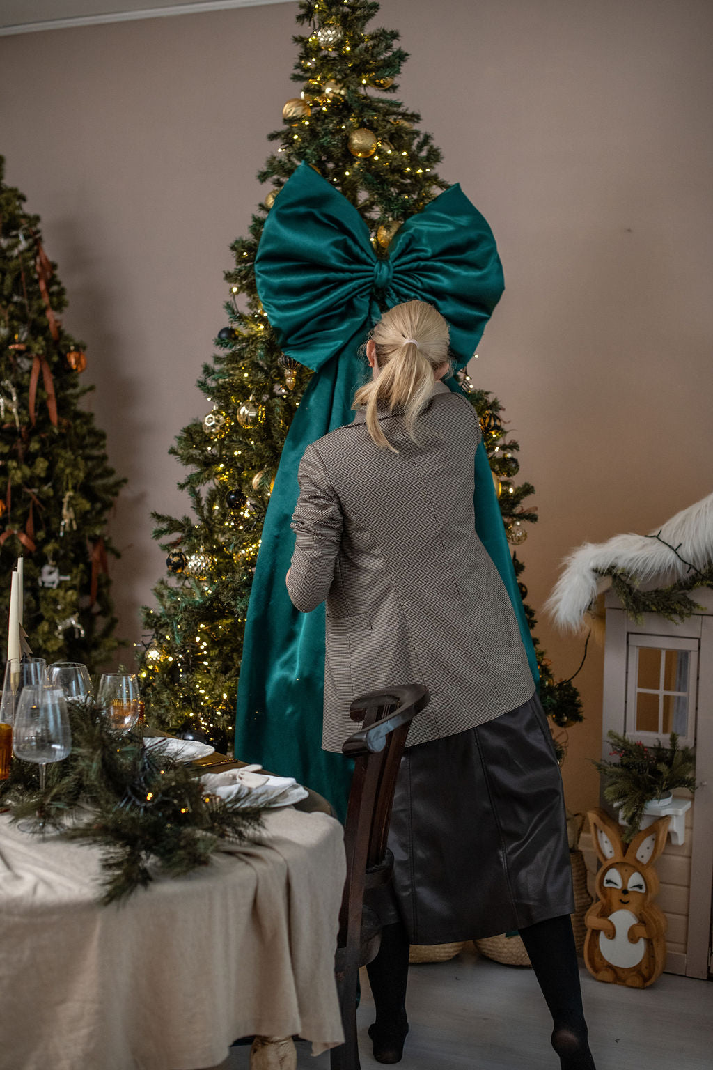 Prabangus kaspinas, žalias