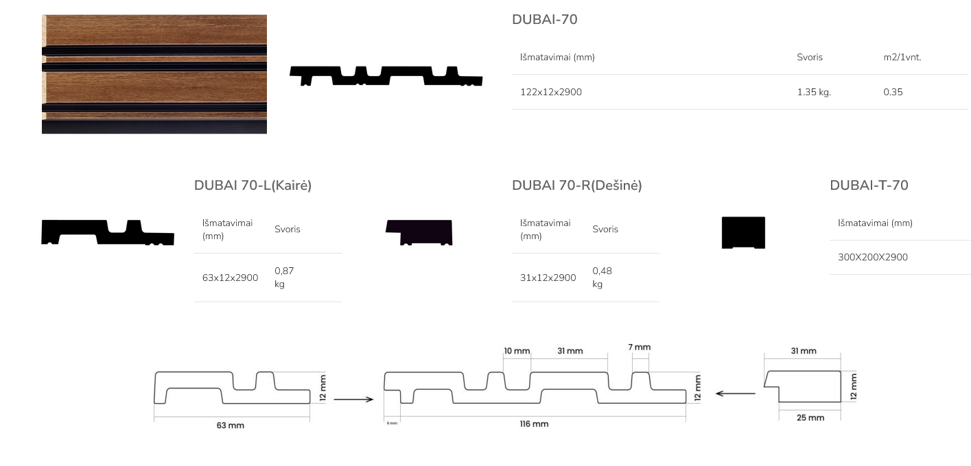 Dekoratyvinės sienų lentelės DUBAI-70