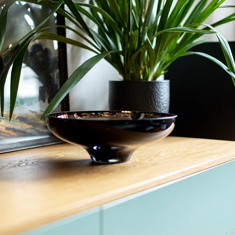 Didelis juodas blizgus dubuo