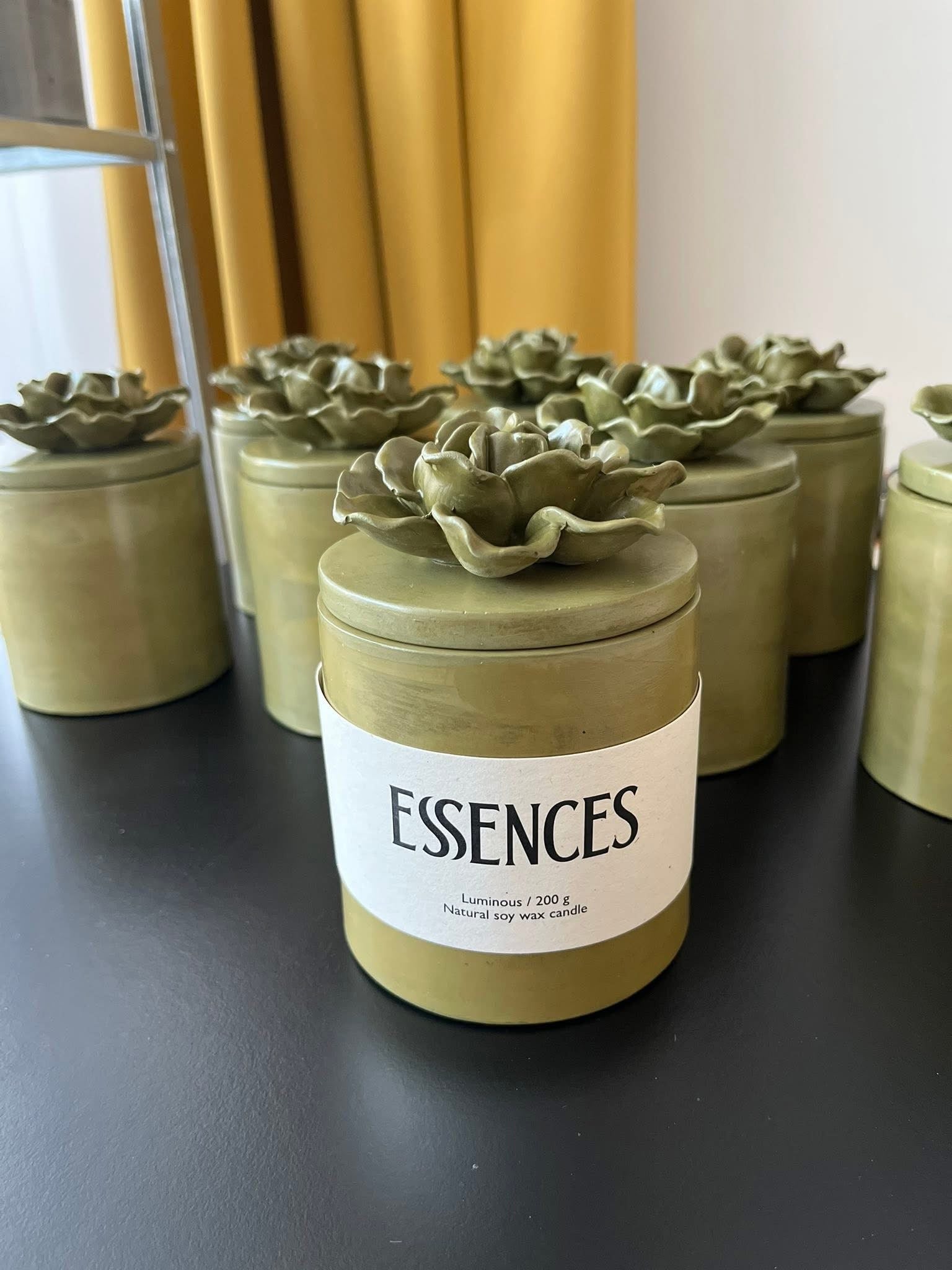 Sojų vaško žvakė Luminous, žalia