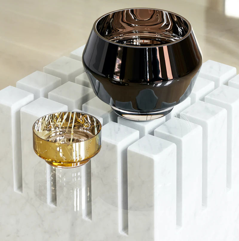 Nedidelis aukso spalvos margas dekoratyvinis dubenėlis