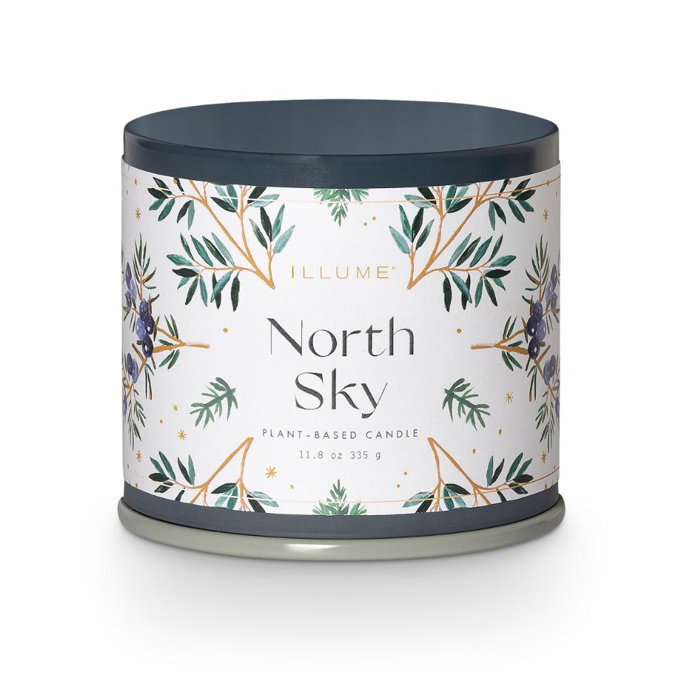 Aromatinė žvakė "North sky" metalinėje dėžutėje, mėlyna