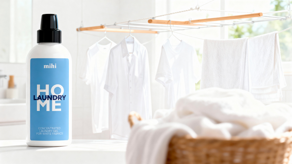 Koncentruotas skalbinių gelis baltiems audiniams