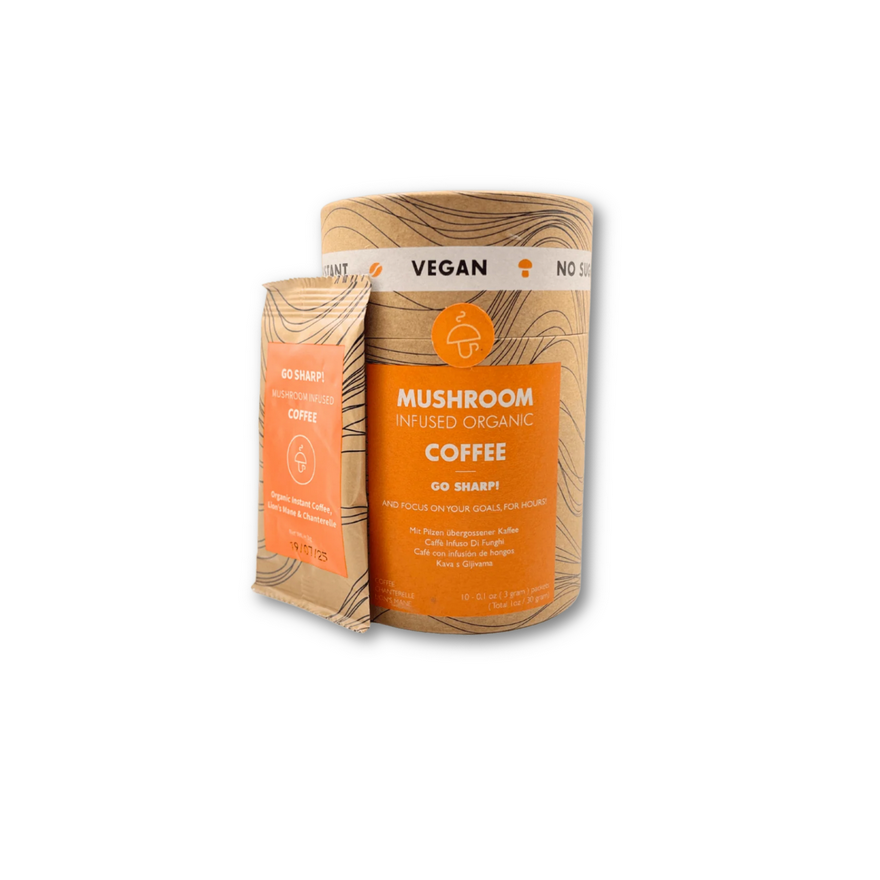 Tirpi kava su Lion's Mane grybais ir laukinėmis voveraitėmis "Go Sharp"