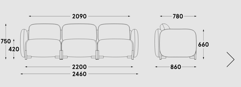 Sofa (Įvairių audinių ir spalvų)
