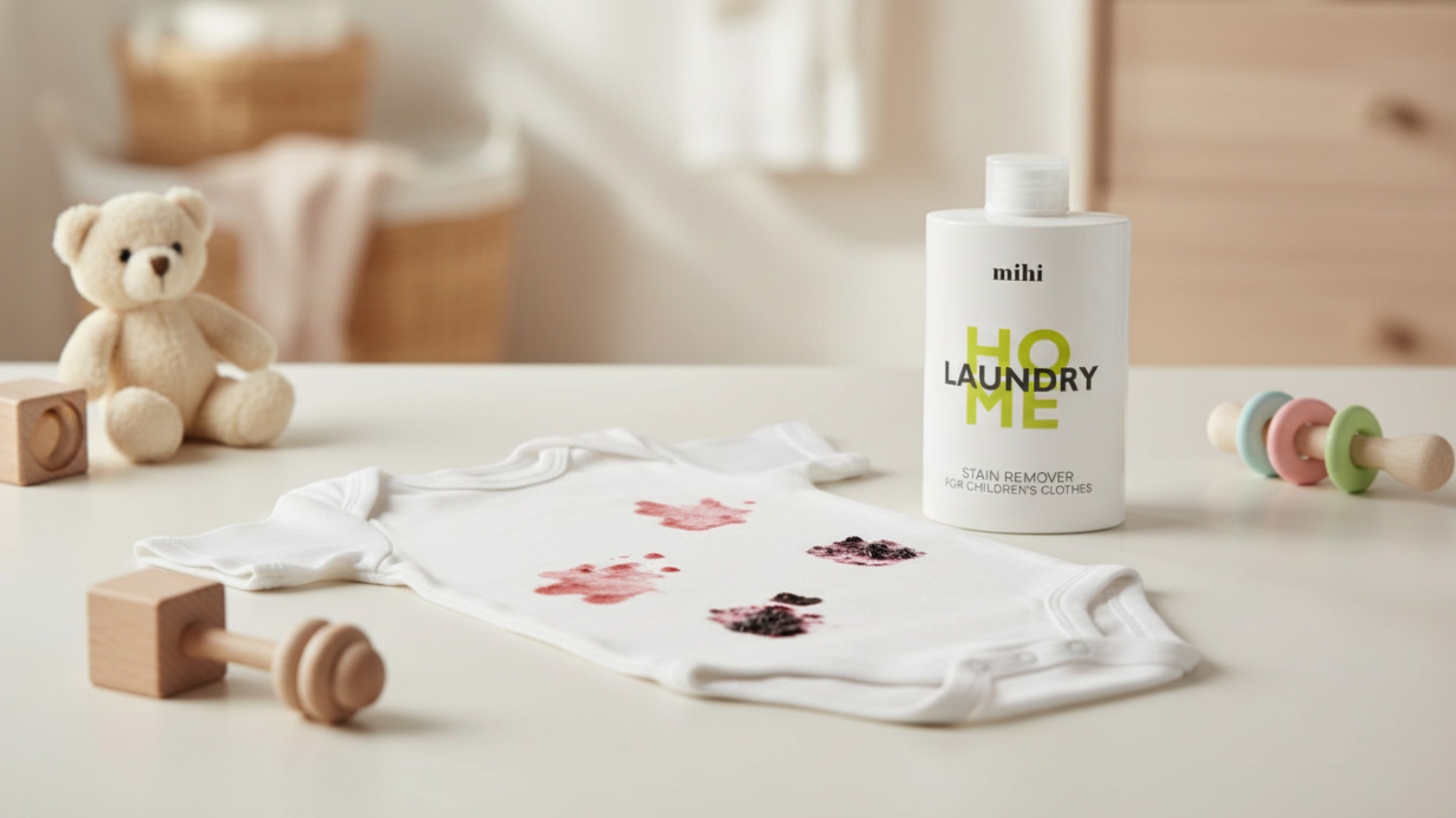 Vaikų drabužių dėmių valiklis