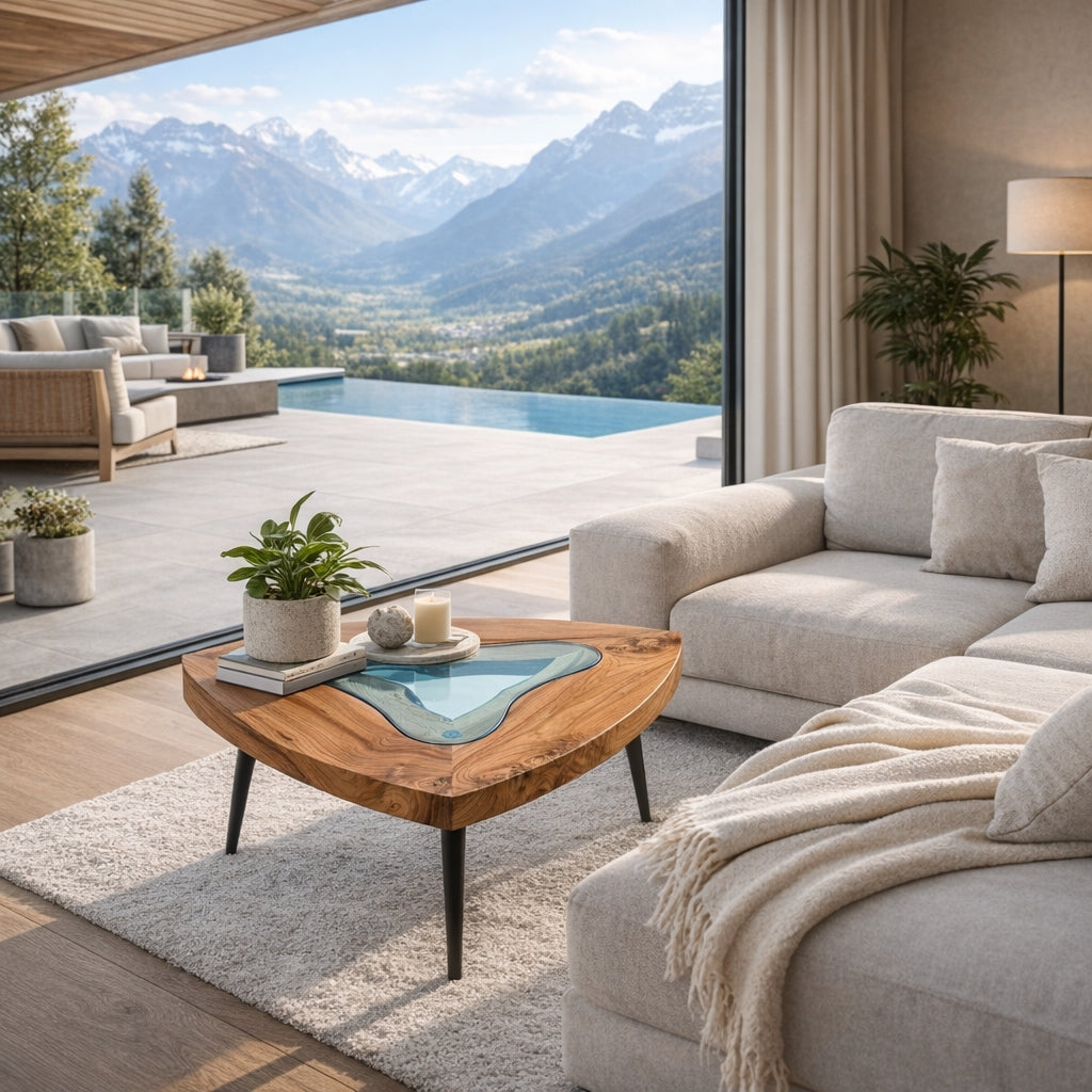 Išskirtinio dizaino kavos staliukas