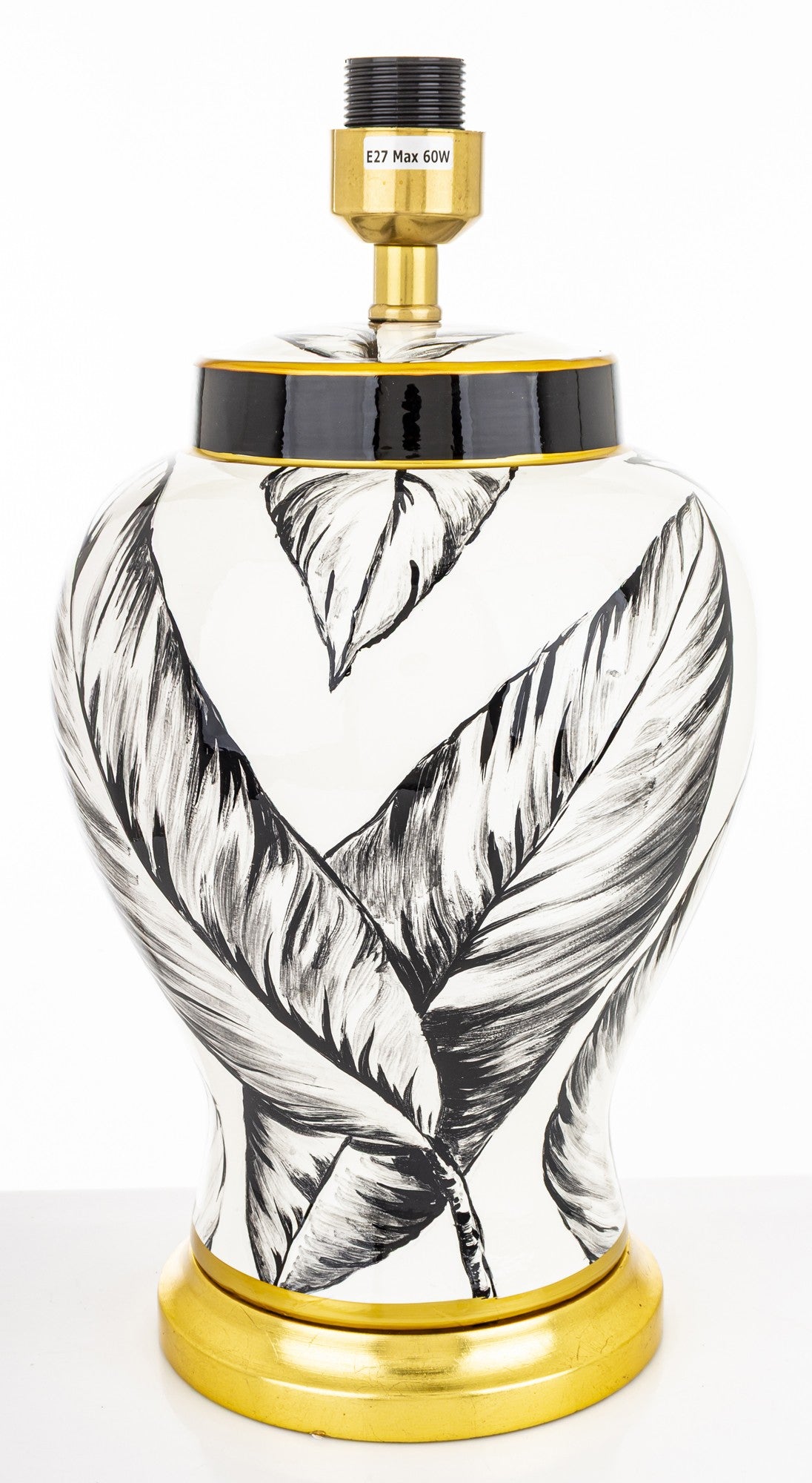 Šviestuvas su baltu gaubtu ir augalų lapų motyvais