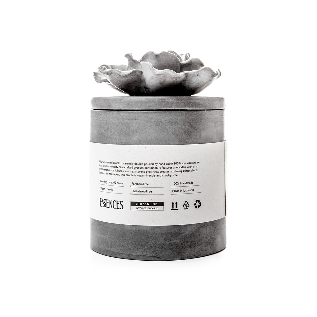 Bekvapė sojų vaško žvakė, pilka