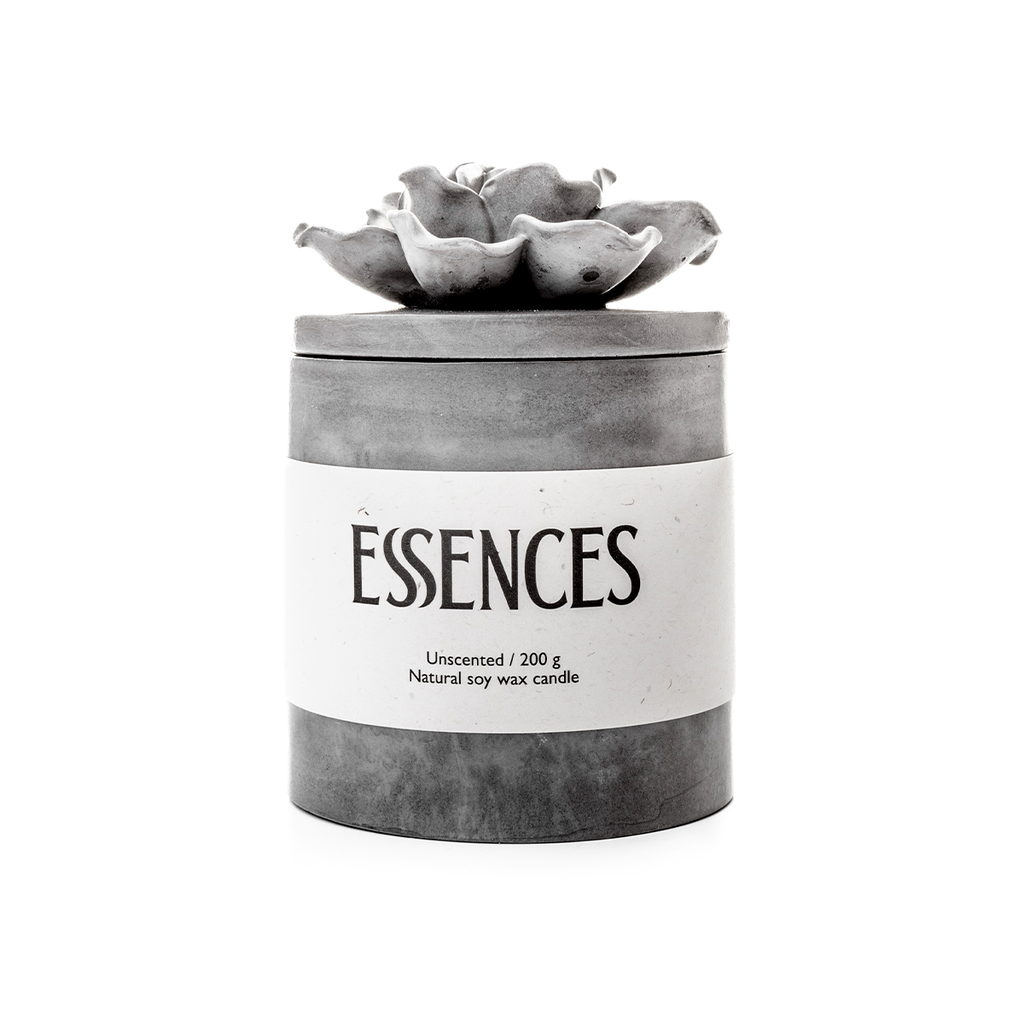 Bekvapė sojų vaško žvakė, pilka