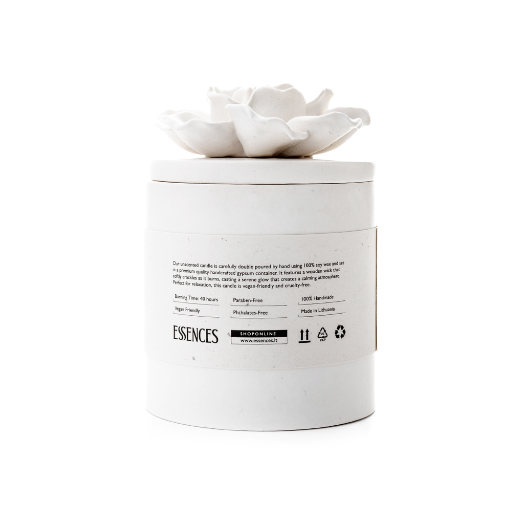 Bekvapė sojų vaško žvakė, balta