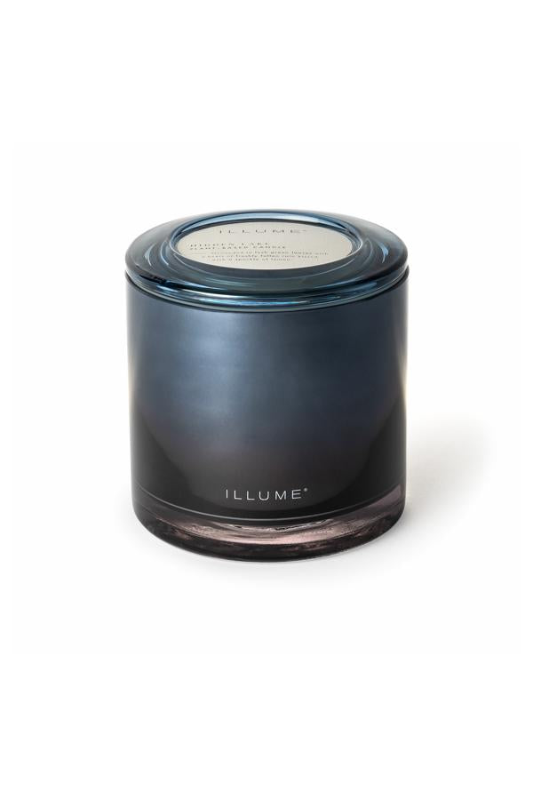 Mėlyna stiklinė žvakė "Hidden lake"