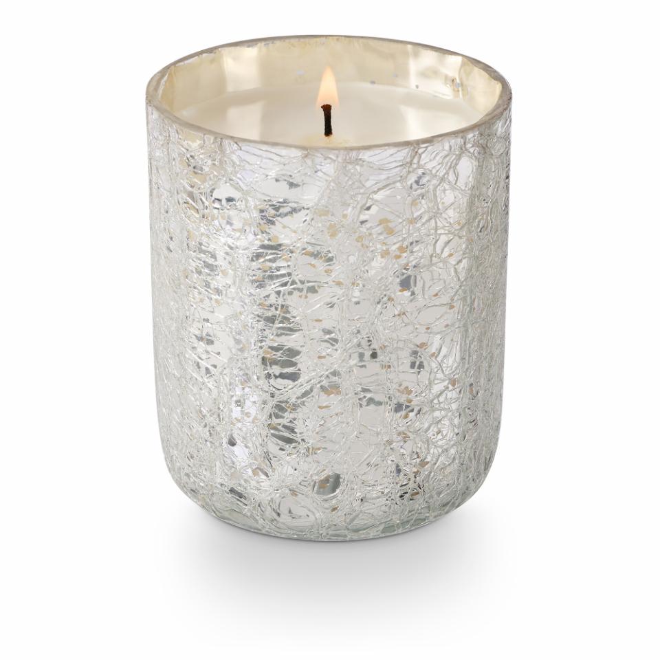 Spragsinti stiklinė žvakė "North Sky"