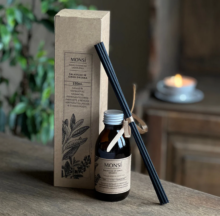 Namų kvapas su lazdelėmis Šalavijas + Jūros druska