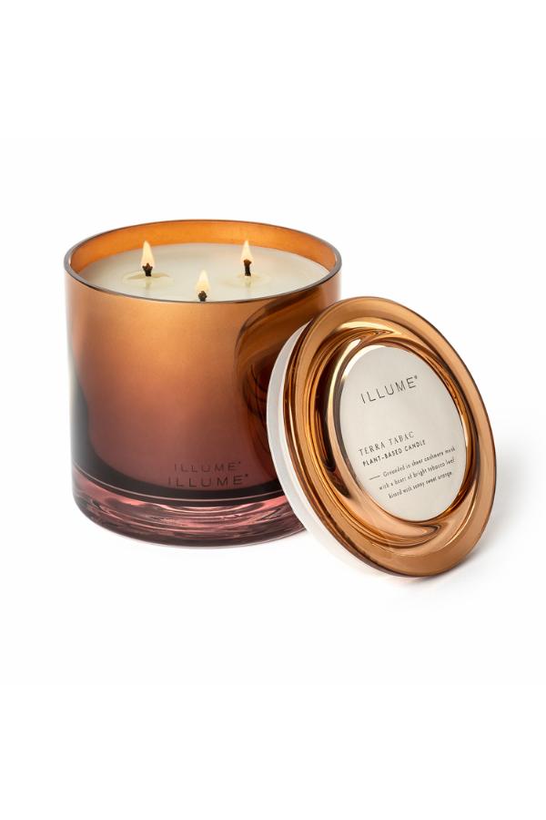 Stiklinė žvakė "Terra tabac"